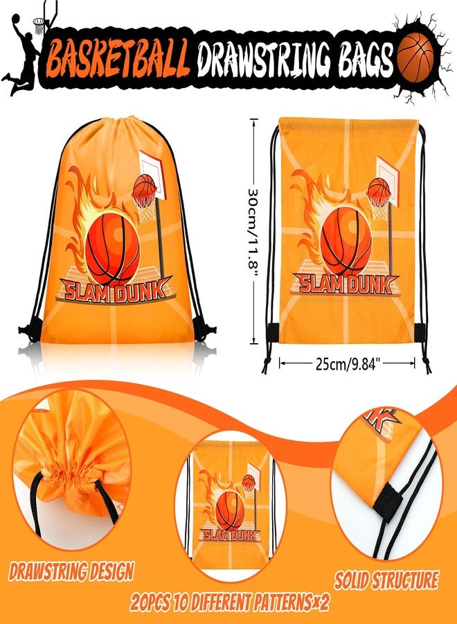 Grneric 110 Pcs Basketball Party Favors Drawstring Backpack with Keychains Silicone Bracelets Stickers for Sports Birthday Supplies Goodie Bags Basketball Themed Gifts - Image 2